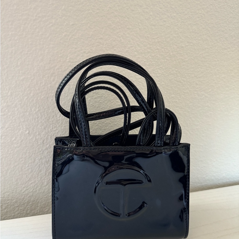 Telfar Mini Shopping Bag Patent Black